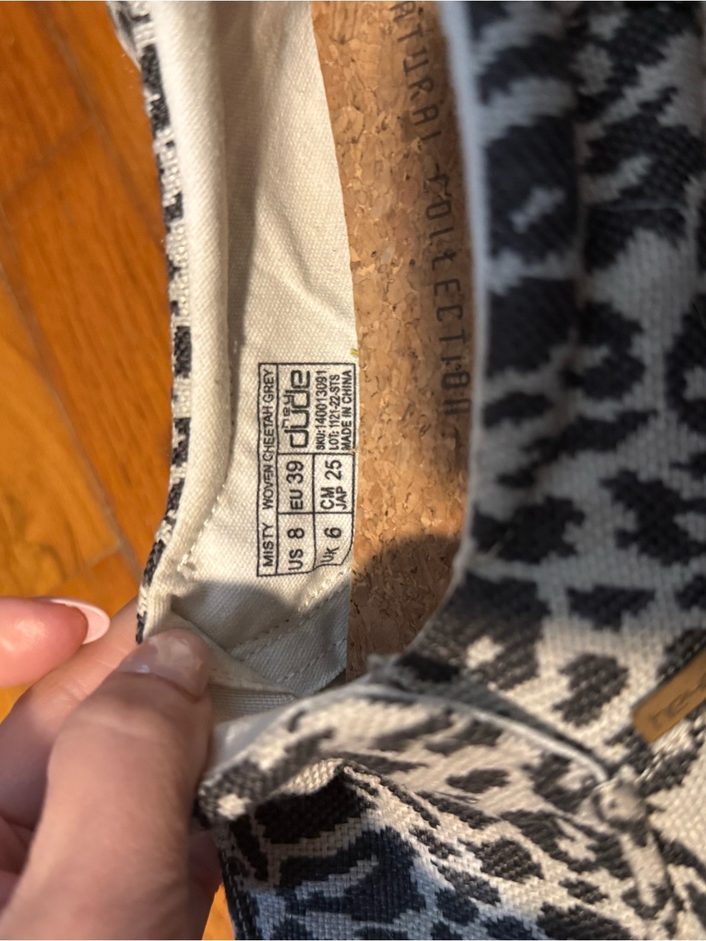 Hey Dude Black and Cream Leopard Slip-On Flats